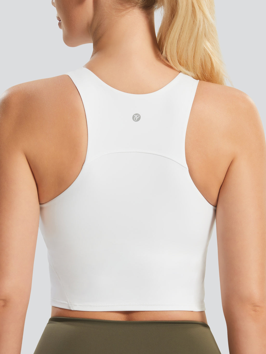 Women's Racerback Sports Tank Top - Athletic Built-in Bra Crop Vest For Running And Yoga, Sleeveless Workout Active Wear