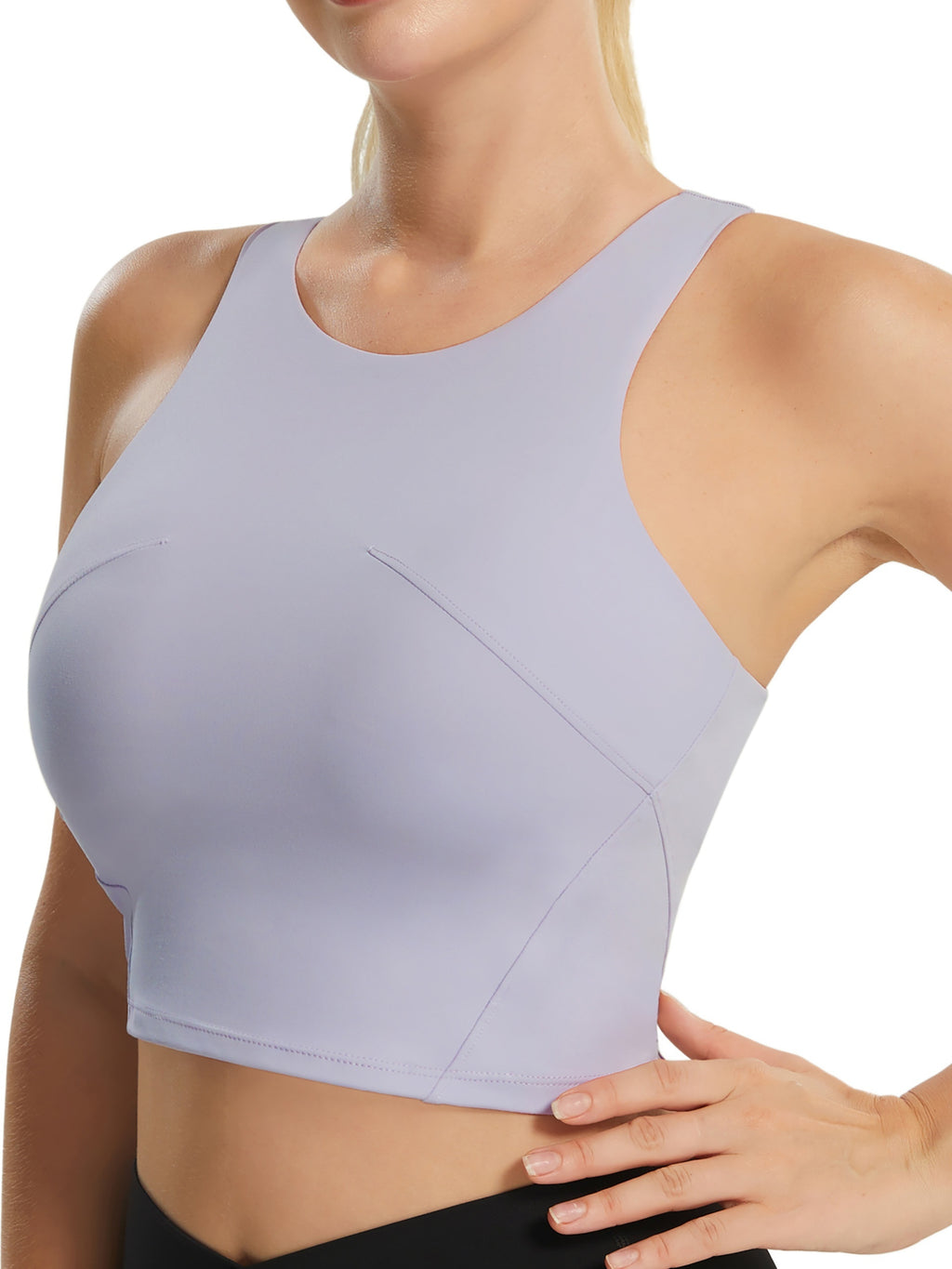 Women's Racerback Sports Tank Top - Athletic Built-in Bra Crop Vest For Running And Yoga, Sleeveless Workout Active Wear