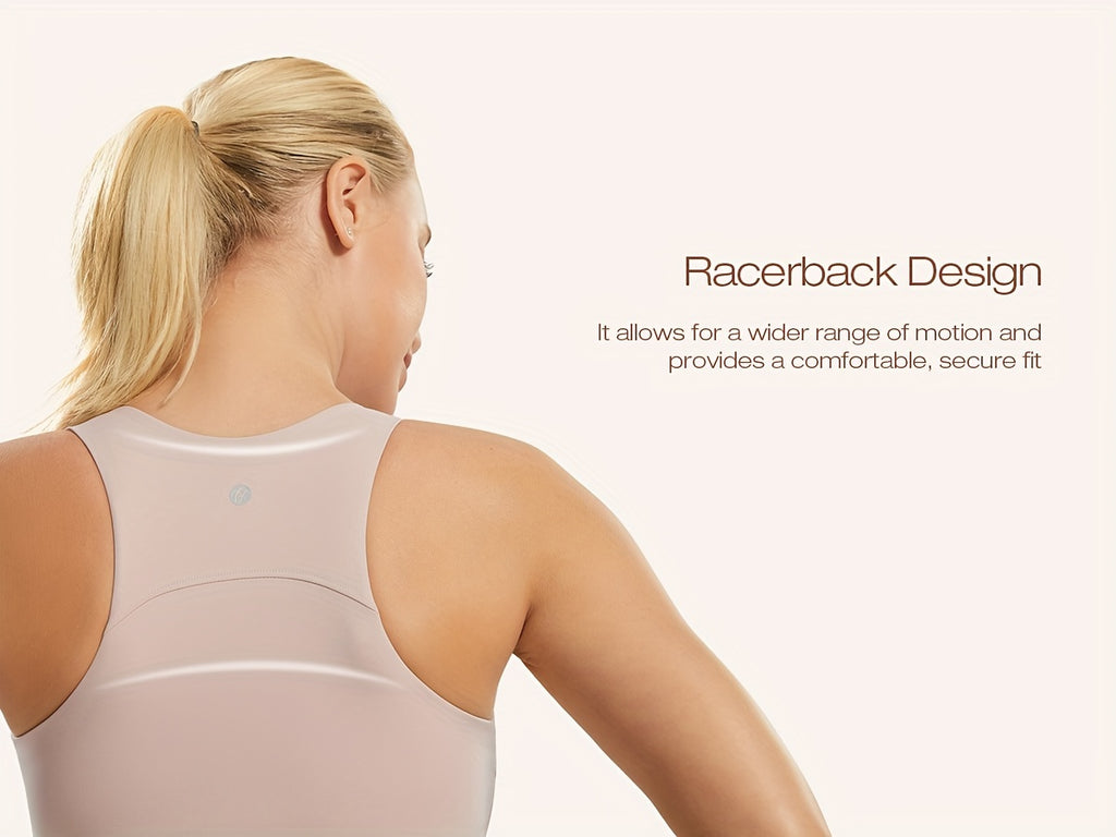 Women's Racerback Sports Tank Top - Athletic Built-in Bra Crop Vest For Running And Yoga, Sleeveless Workout Active Wear