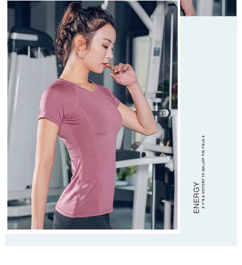 Outdoor Sports Shirt Sportswear Yoga Wear Women's Sports T-Shirt Fitness Clothes Running Yoga Top Female Workout Tops T-shirt