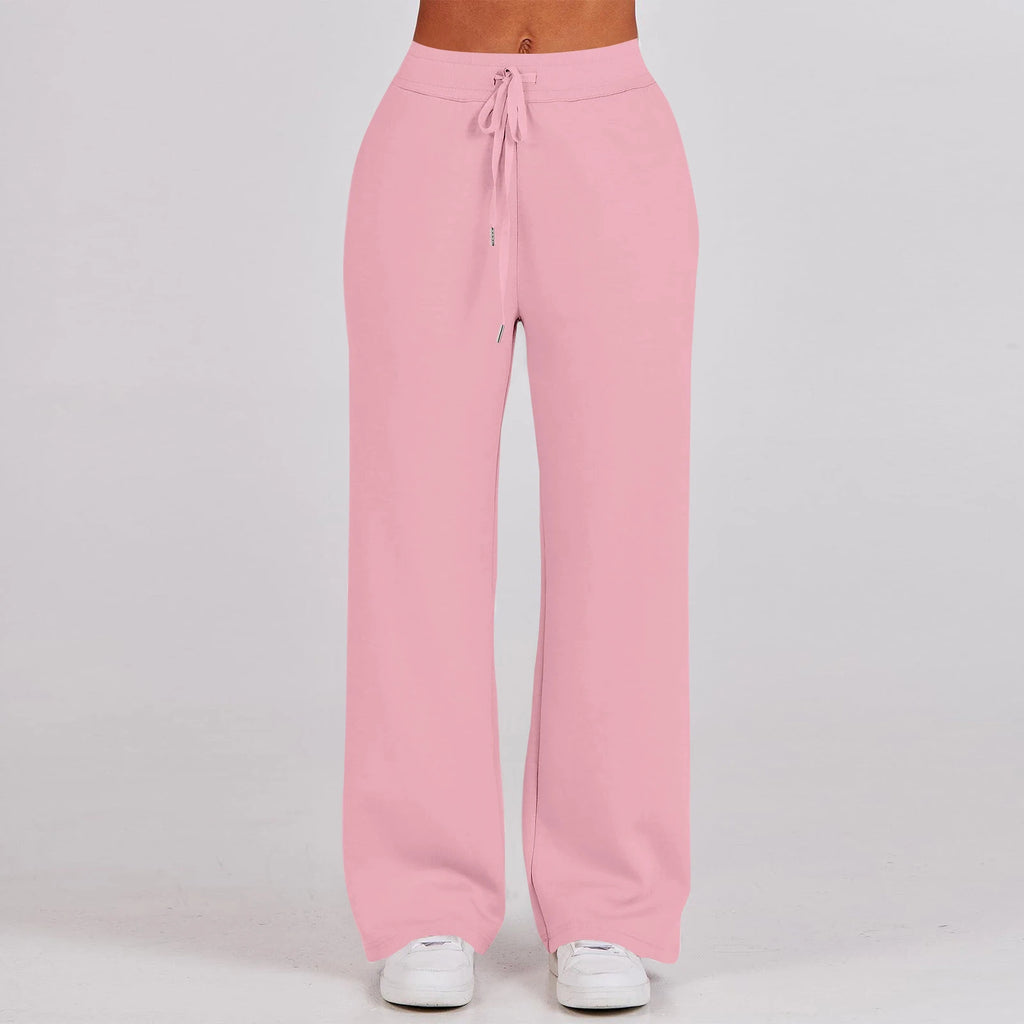 Active Fashion Women Two Piece Set Half Zip Collar Sweatshirt Popular Wide Leg Pants Pocket Design Comfy Lounge Sports Outfit