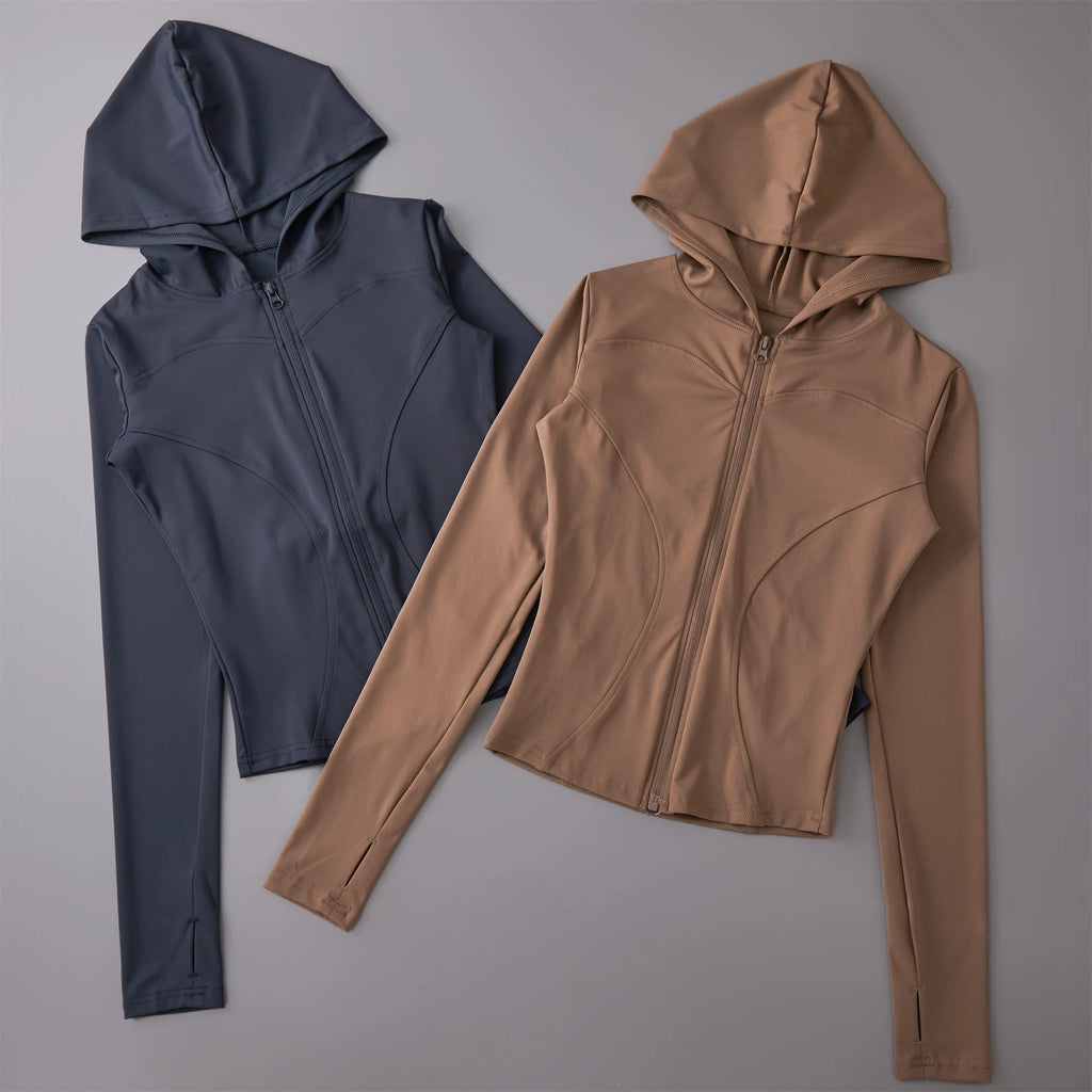 Activewear Breathable Sun Proof Outdoor Hooded Jacket Long Sleeve Fitness Sun Protection Clothing Women Sports Hoodies