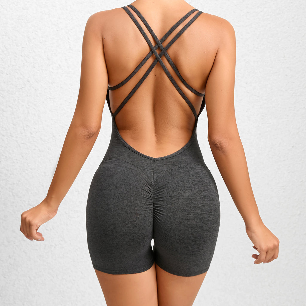 Padded Active Wear Gym Yoga Bodysuit Women Fitness Clothing Women Workout Female Sports Outfit Suits Exercise Jumpsuit