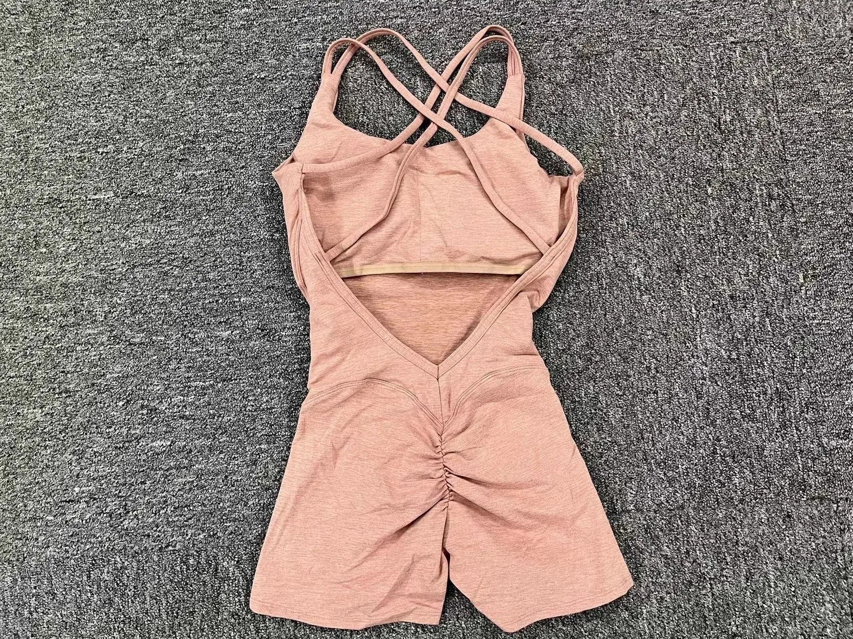 Padded Active Wear Gym Yoga Bodysuit Women Fitness Clothing Women Workout Female Sports Outfit Suits Exercise Jumpsuit