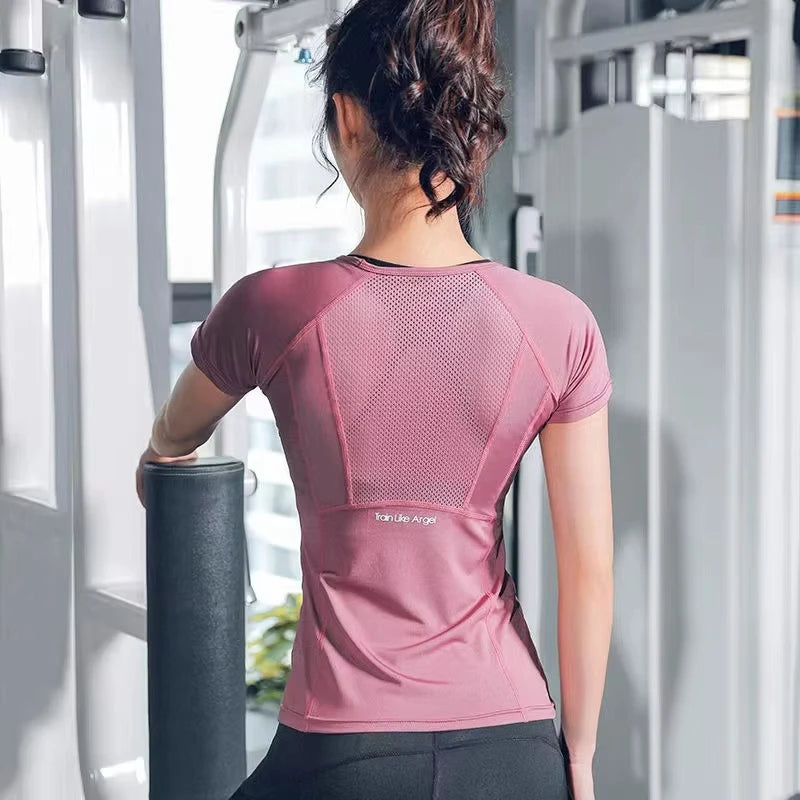 Outdoor Sports Shirt Sportswear Yoga Wear Women's Sports T-Shirt Fitness Clothes Running Yoga Top Female Workout Tops T-shirt