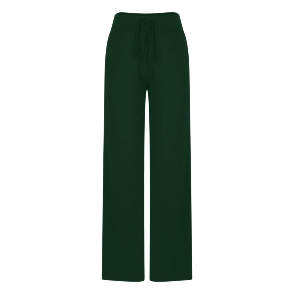 Activewear Women Wide Leg Pants Casual Cotton Yoga Pants With Pockets High Waist Drawstring Baggy Sweatpants Flare Leggings