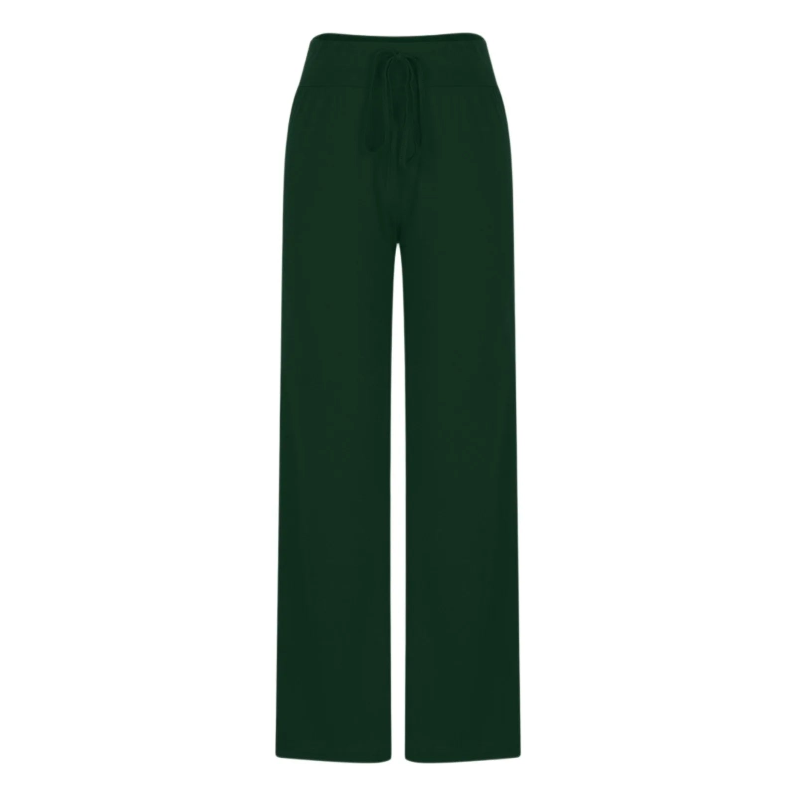 Activewear Women Wide Leg Pants Casual Cotton Yoga Pants With Pockets High Waist Drawstring Baggy Sweatpants Flare Leggings