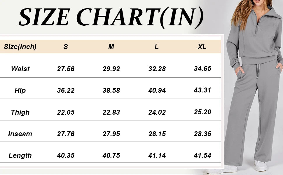 Active Fashion Women Two Piece Set Half Zip Collar Sweatshirt Popular Wide Leg Pants Pocket Design Comfy Lounge Sports Outfit