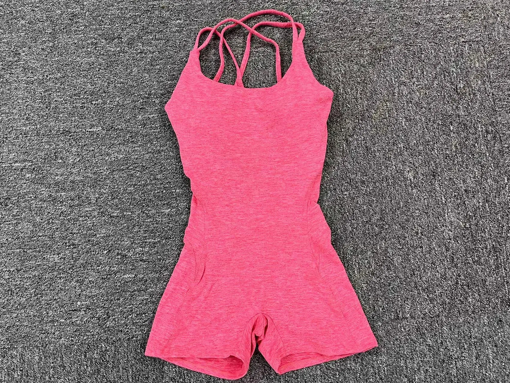 Padded Active Wear Gym Yoga Bodysuit Women Fitness Clothing Women Workout Female Sports Outfit Suits Exercise Jumpsuit