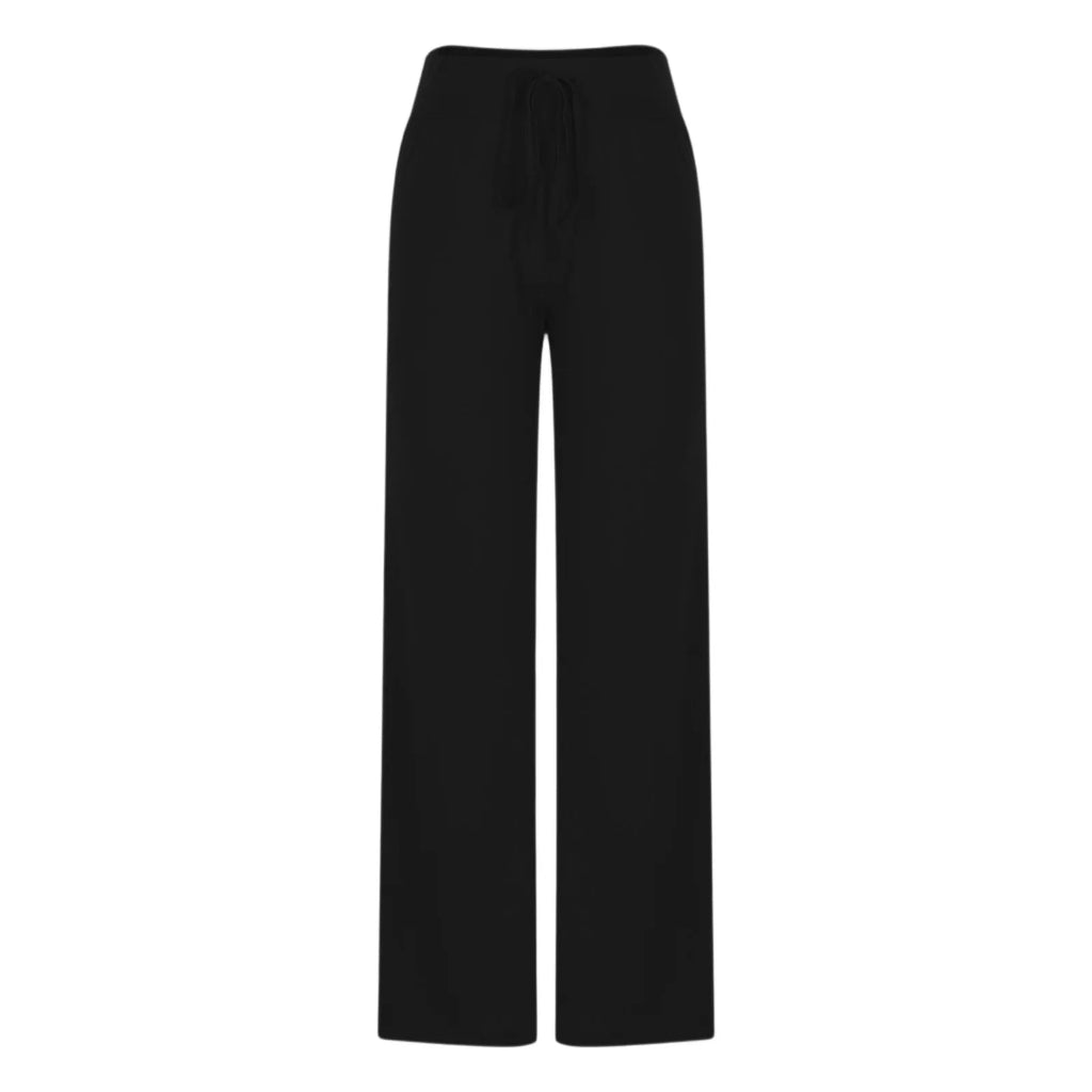 Activewear Women Wide Leg Pants Casual Cotton Yoga Pants With Pockets High Waist Drawstring Baggy Sweatpants Flare Leggings