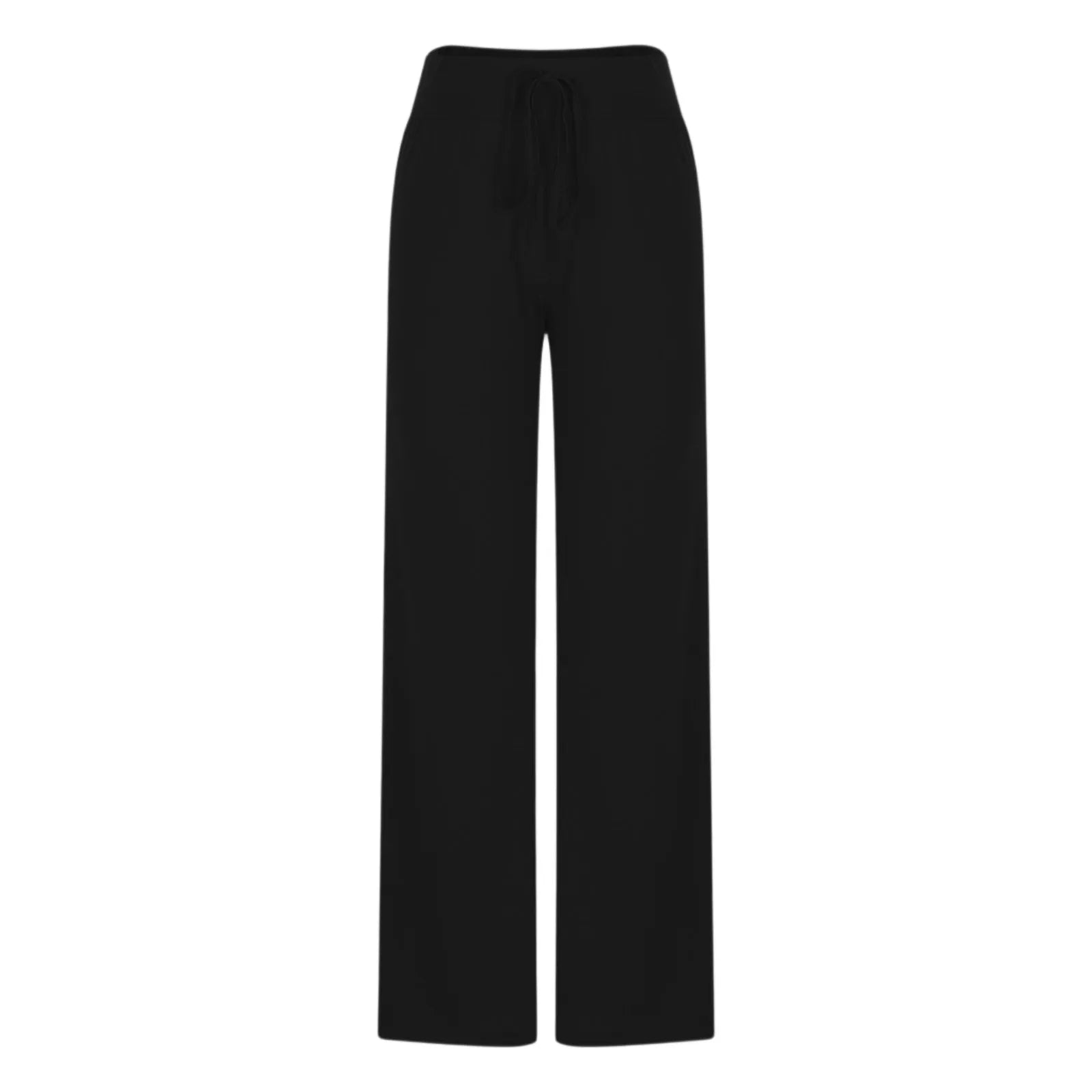 Activewear Women Wide Leg Pants Casual Cotton Yoga Pants With Pockets High Waist Drawstring Baggy Sweatpants Flare Leggings