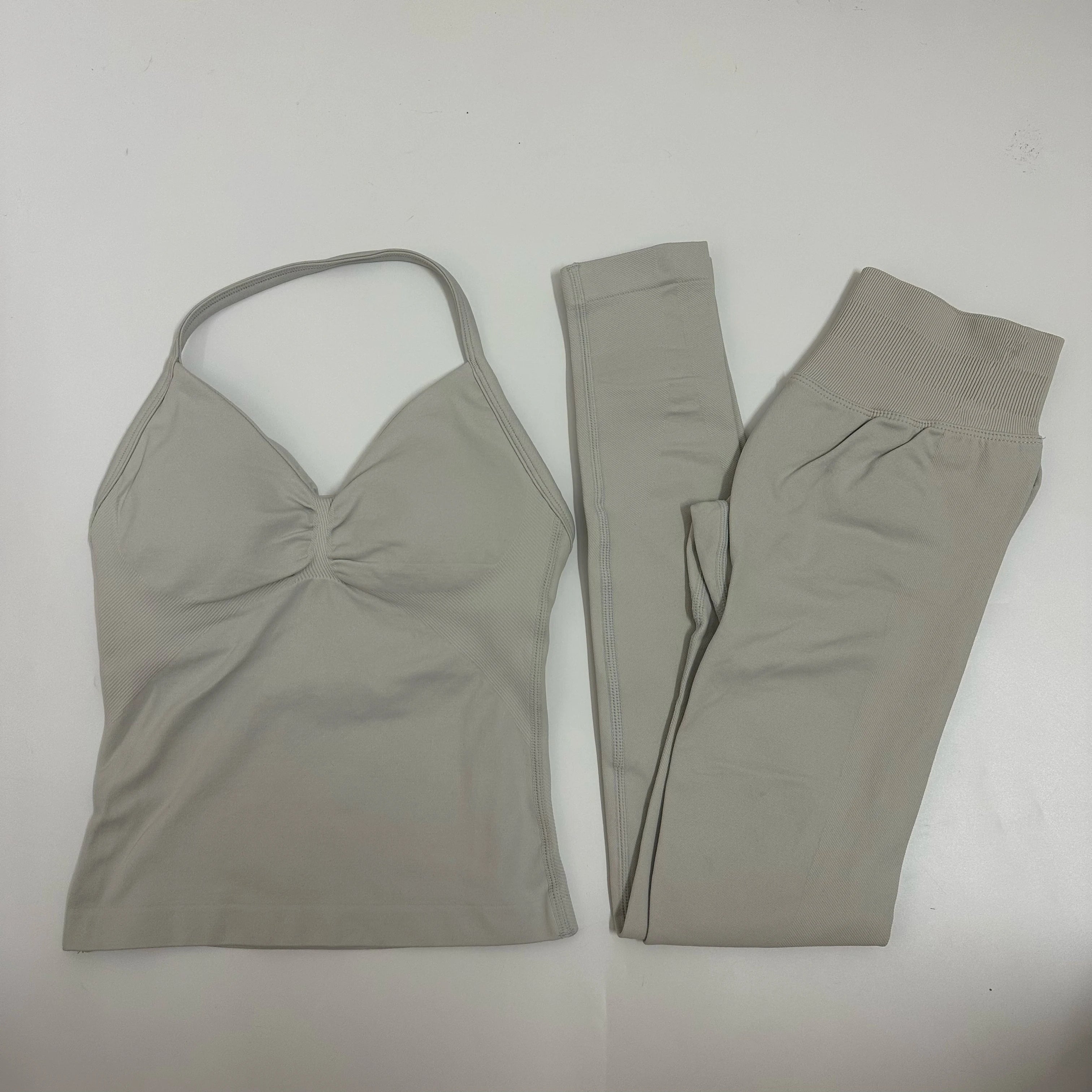 Impact Yoga Set Women Padded Halter Tank Top Scrunch Butt Lifting Gym Shorts Set Summer Sportswear Workout Clothes