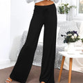 Activewear Women Wide Leg Pants Casual Cotton Yoga Pants With Pockets High Waist Drawstring Baggy Sweatpants Flare Leggings