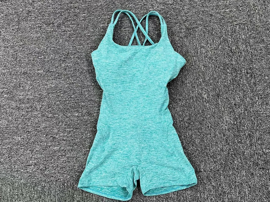 Padded Active Wear Gym Yoga Bodysuit Women Fitness Clothing Women Workout Female Sports Outfit Suits Exercise Jumpsuit