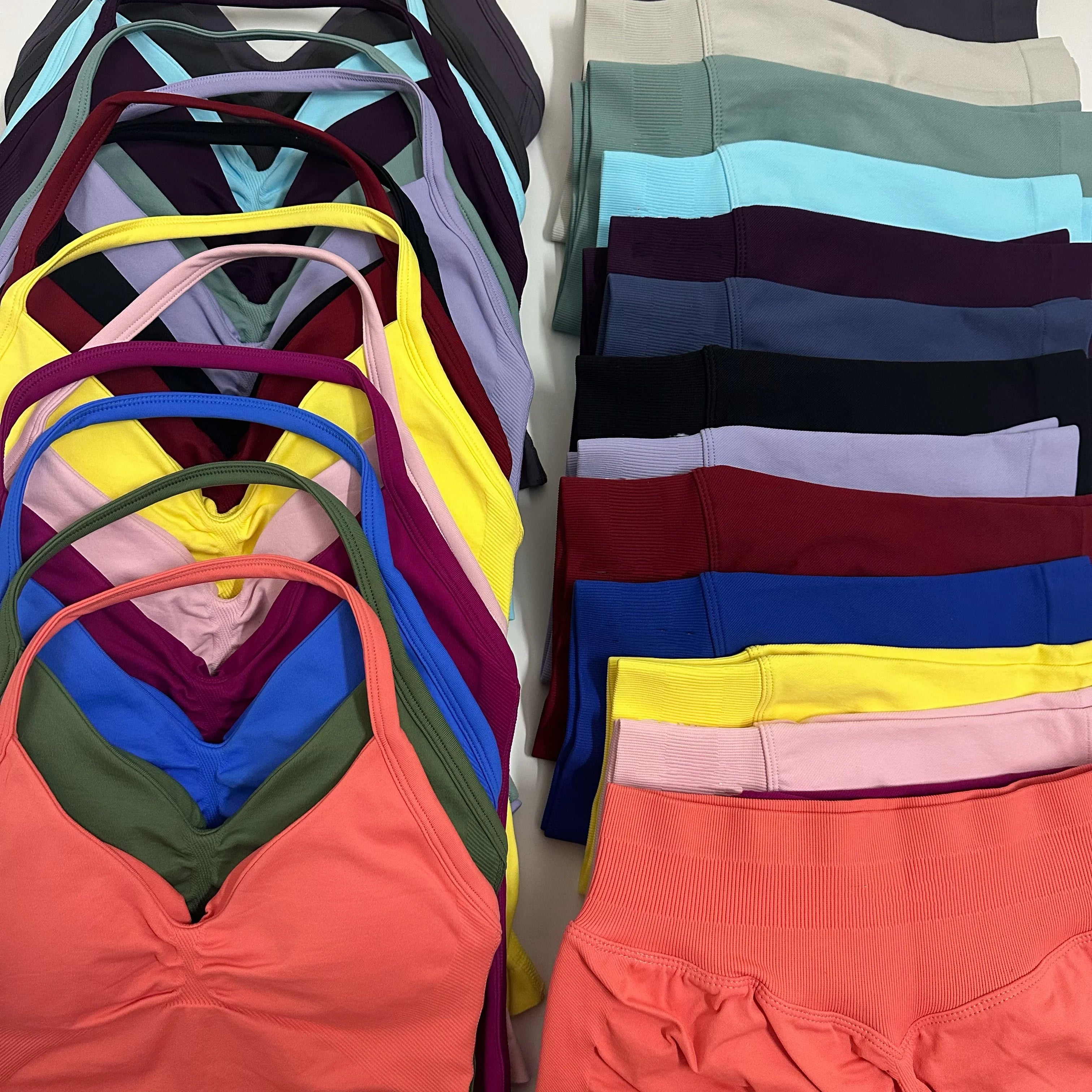 Impact Yoga Set Women Padded Halter Tank Top Scrunch Butt Lifting Gym Shorts Set Summer Sportswear Workout Clothes