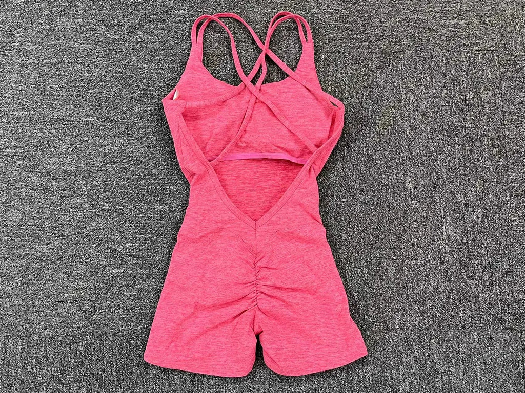 Padded Active Wear Gym Yoga Bodysuit Women Fitness Clothing Women Workout Female Sports Outfit Suits Exercise Jumpsuit
